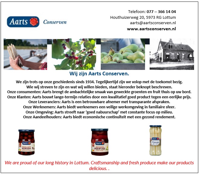 Aarts-Conserven bedrijf in de regio